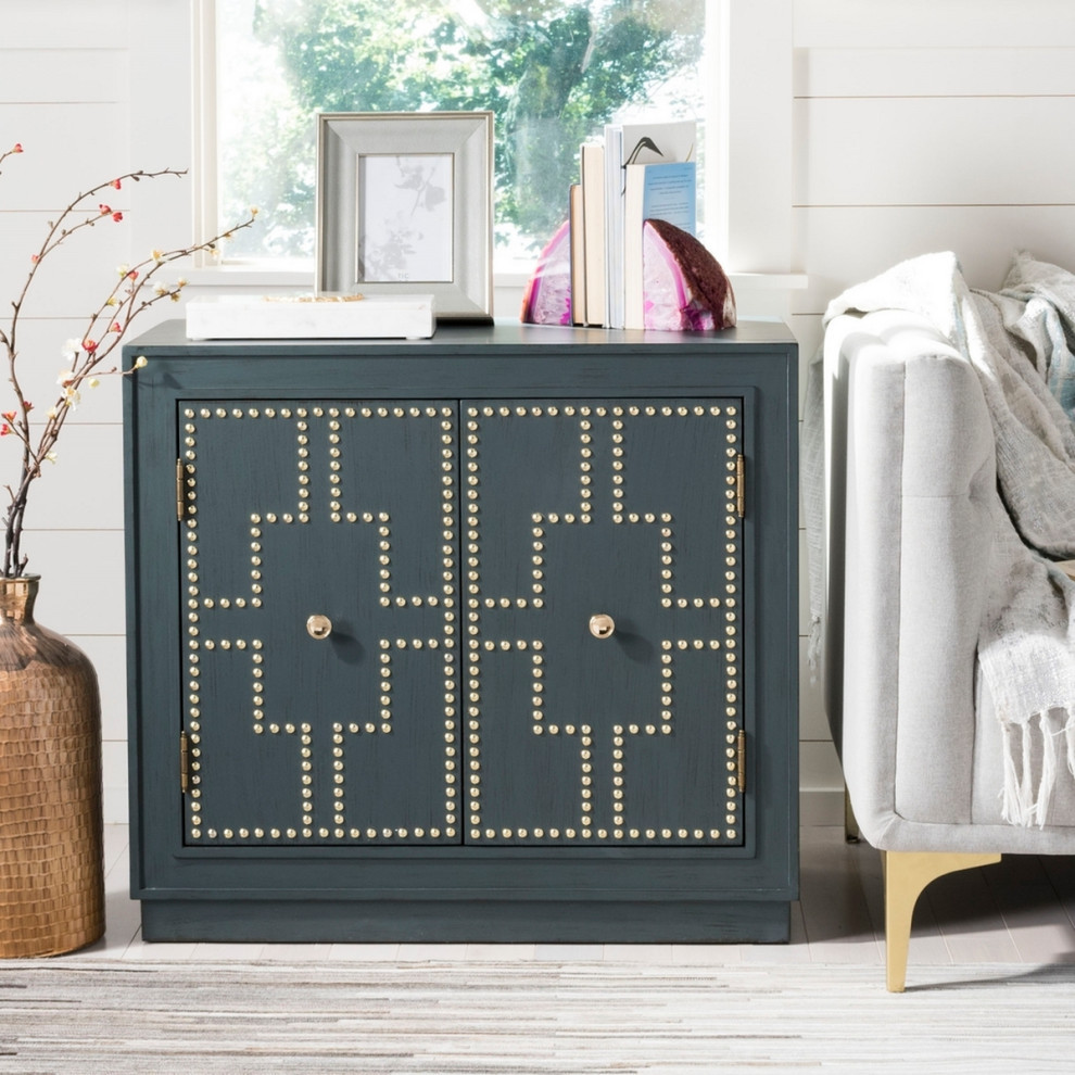 Liza 2 Door Chest Steel Teal/ Gold   Modern   Accent Chests And Cabinets   by Virgil Stanis Design  Houzz