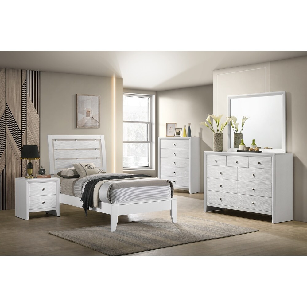 Idell 6 Piece White Sleigh Bedroom Set