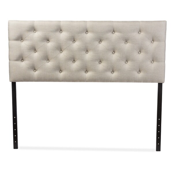 Viviana Modern and Contemporary White Faux Leather Upholstered Button-tufted Queen Size Headboard - - 35413338