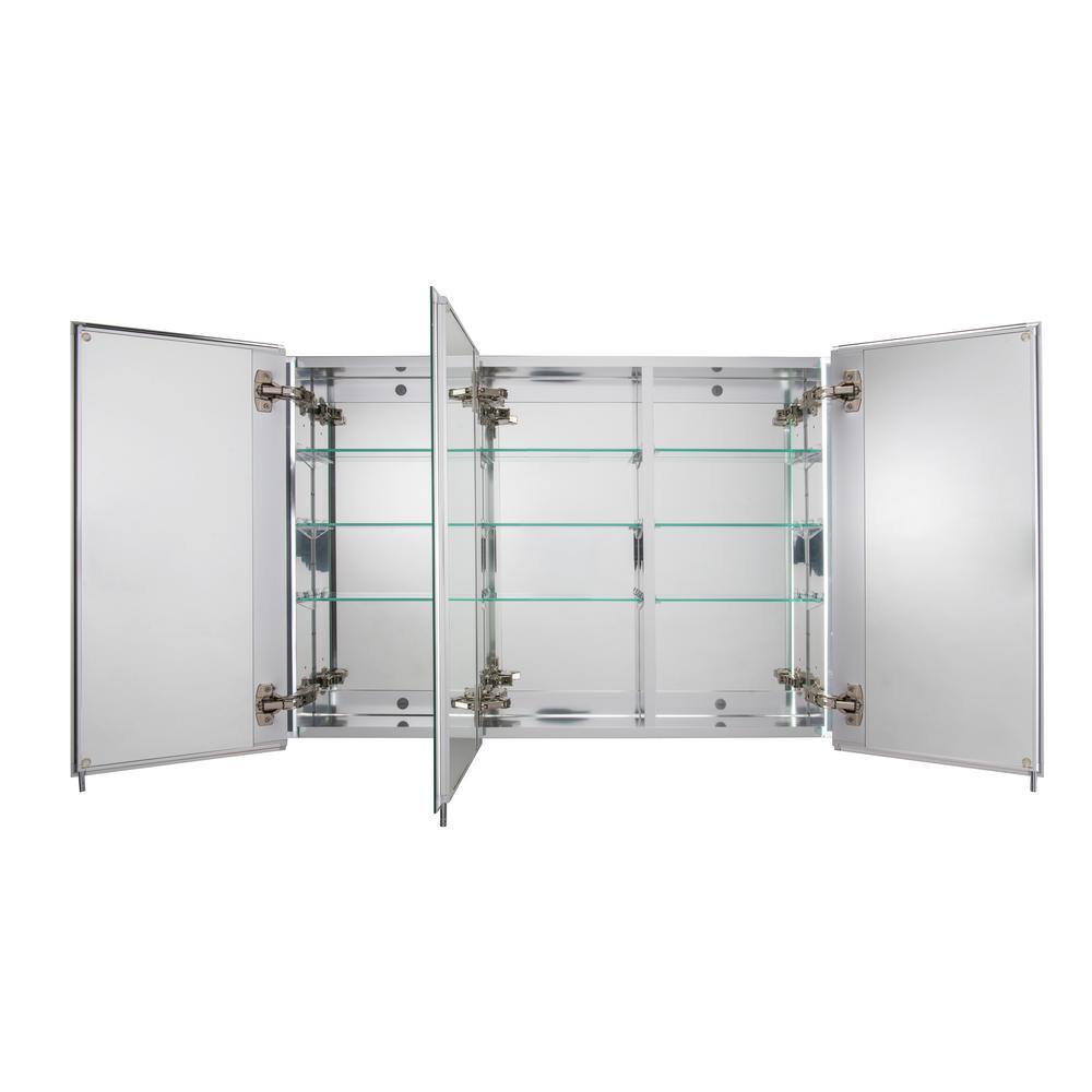 Croydex 36 in. W x 26 in. H x 5-14 in. D Frameless Aluminum Recessed or Surface-Mount Medicine Cabinet with Easy Hang System WC101969YW