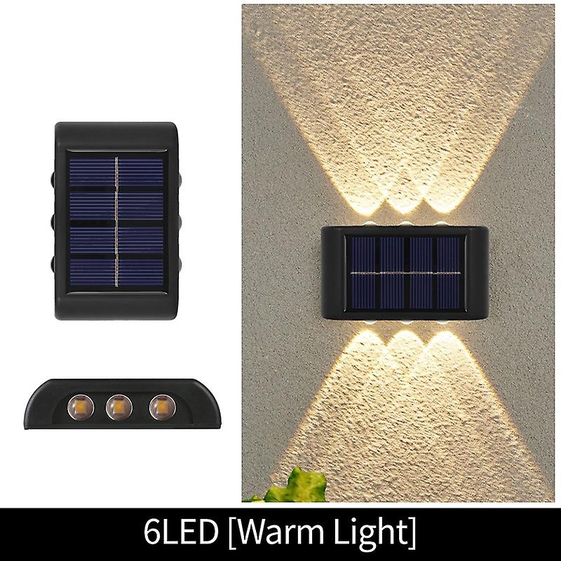 1pcs Solar Wall Lamp 4/6/8/10 Led Solar Powered Lights Sunlight Lamp Waterproof Up And Down Outdoor Lighting For Garden Stairs Fence Courtyard Decorat