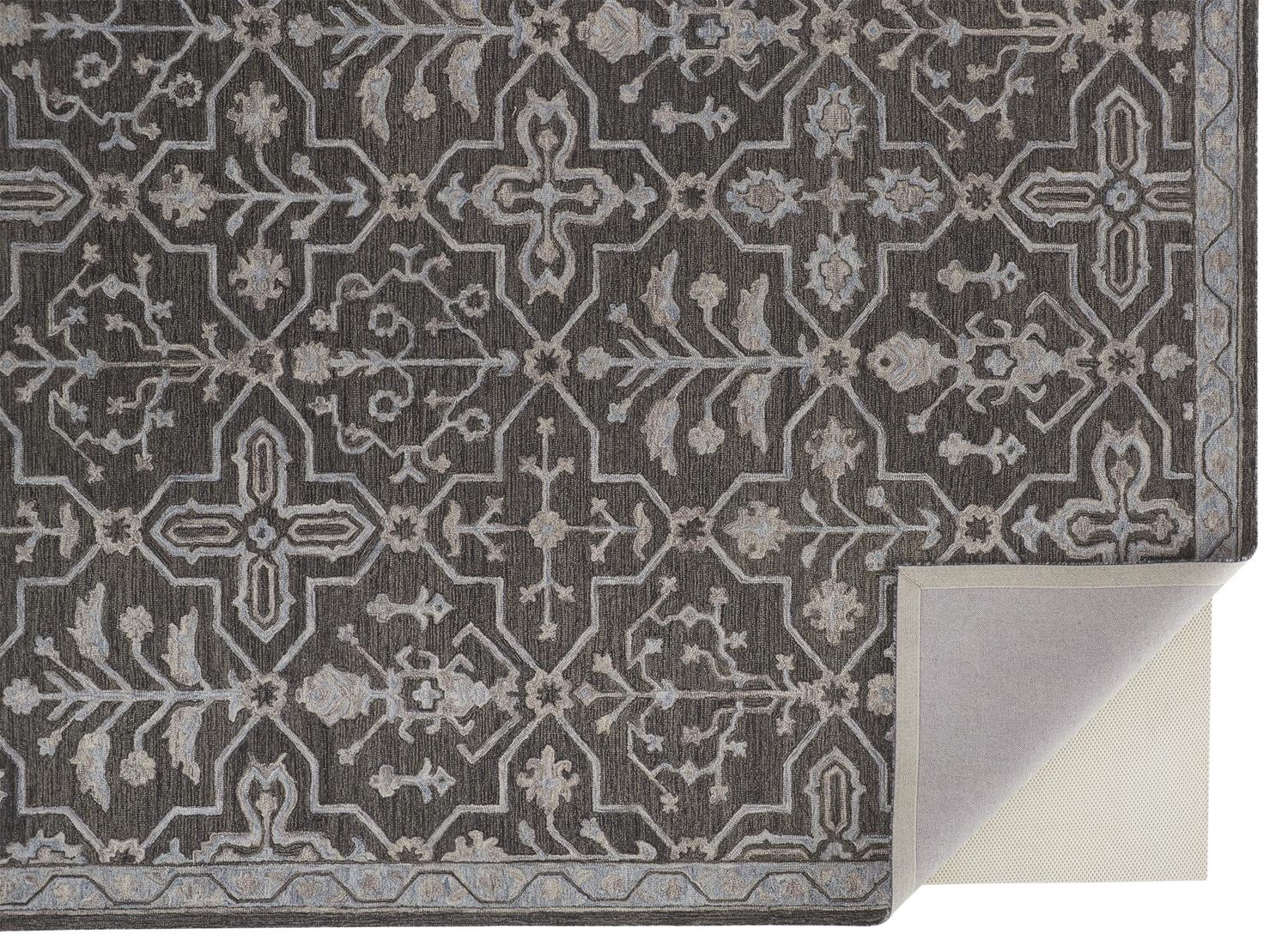 Faris Gray and Blue Rug by BD Fine