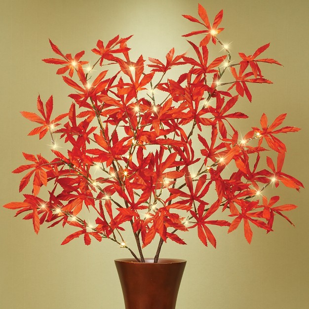 Collections Etc Led Lighted Decorative Fall Branches Set