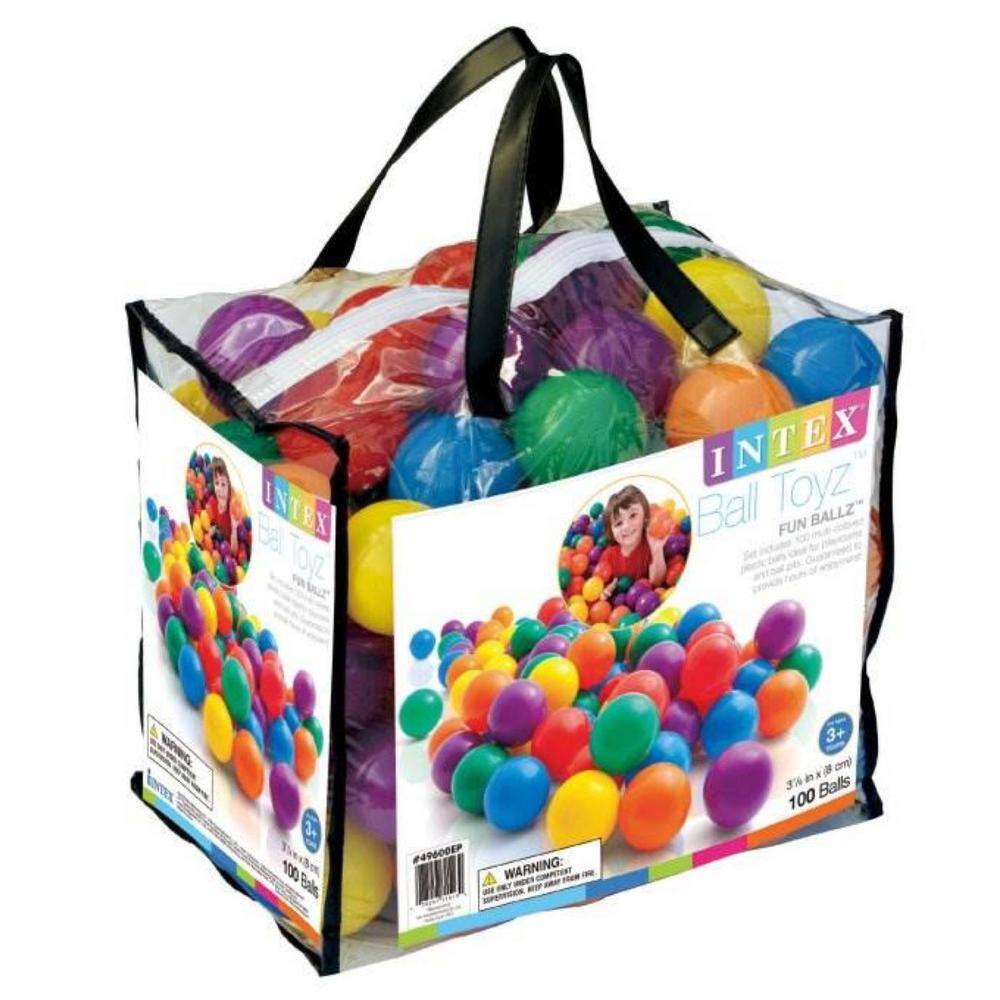 Intex 100-Pack Large Multi-Colored Plastic Fun Ballz for Ball Pits (2-Pack) 2 x 49600EP