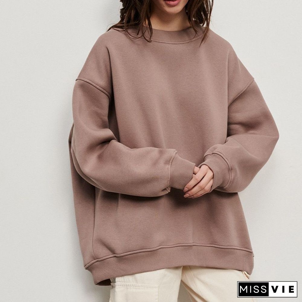 Casual Loose Polar Fleece Sweatshirt