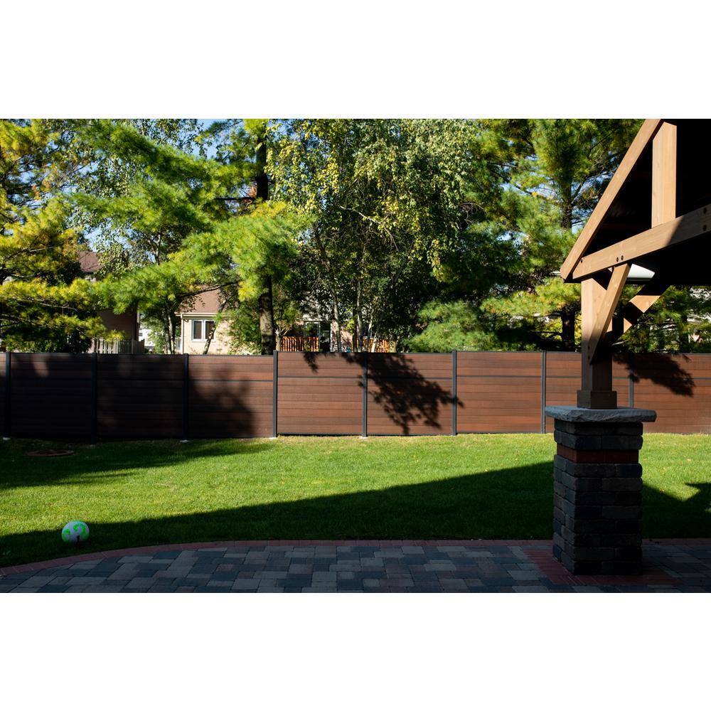 Slipfence Composite 6 ft. H x 6 ft. W x 1 in. Thick Mahogany Composite Tongue and Groove Horizontal Fence Panel SF2-HCPM6