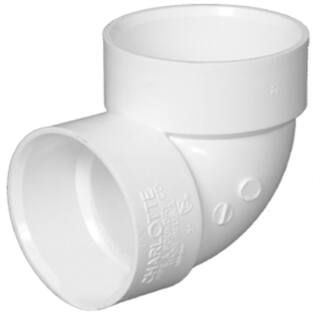 Charlotte Pipe 2 in. PVC DWV 90-Degree Hub x Hub Vent Elbow Fitting PVC003310800HD