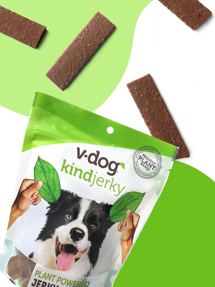 V-Dog Plant-Based Jerky Dog Treats， 8-oz bag