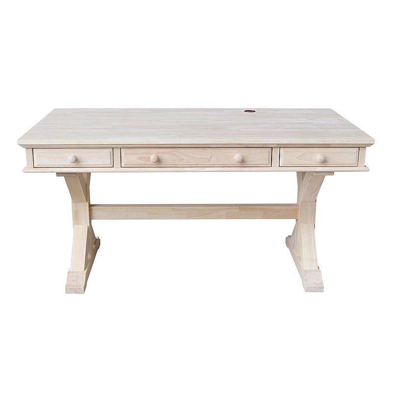 International Concepts Canyon White 3-Drawer Desk