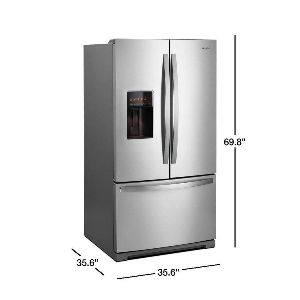 Whirlpool 26.8 cu. ft. French Door Refrigerator in Fingerprint Resistant Stainless Steel WRF767SDHZ