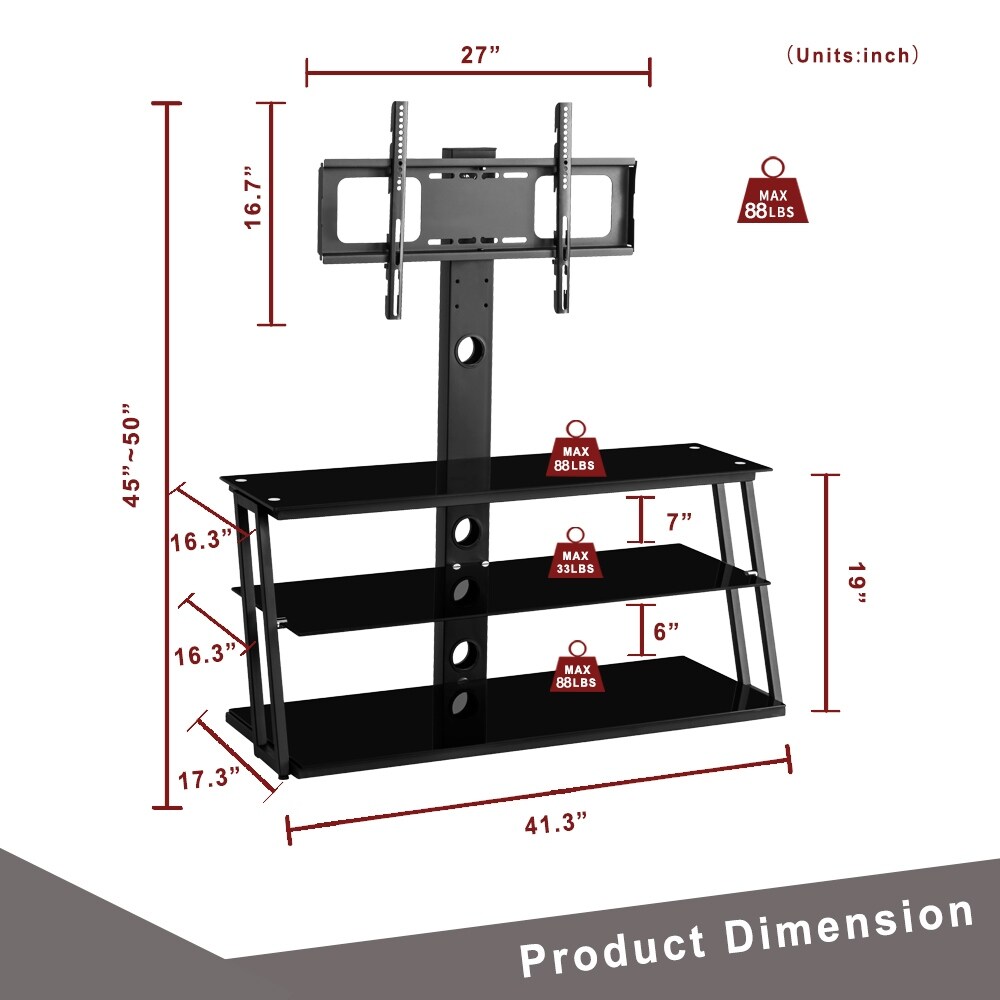 Nestfair Multi Function TV Stand with Height Adjustable and Swivel