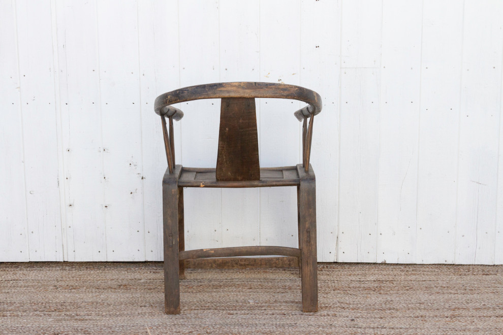 Primitive 18th Century Horseshoe Chair   Asian   Armchairs And Accent Chairs   by De cor  Houzz