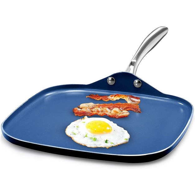 Granitestone Blue 10 5 x27 x27 Nonstick Square Griddle Pan