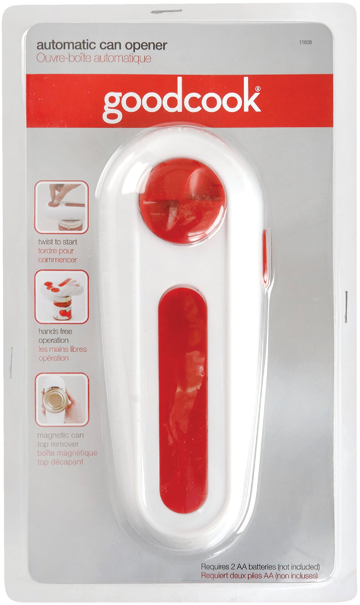 Goodcook Automatic Handheld Can Opener White Red