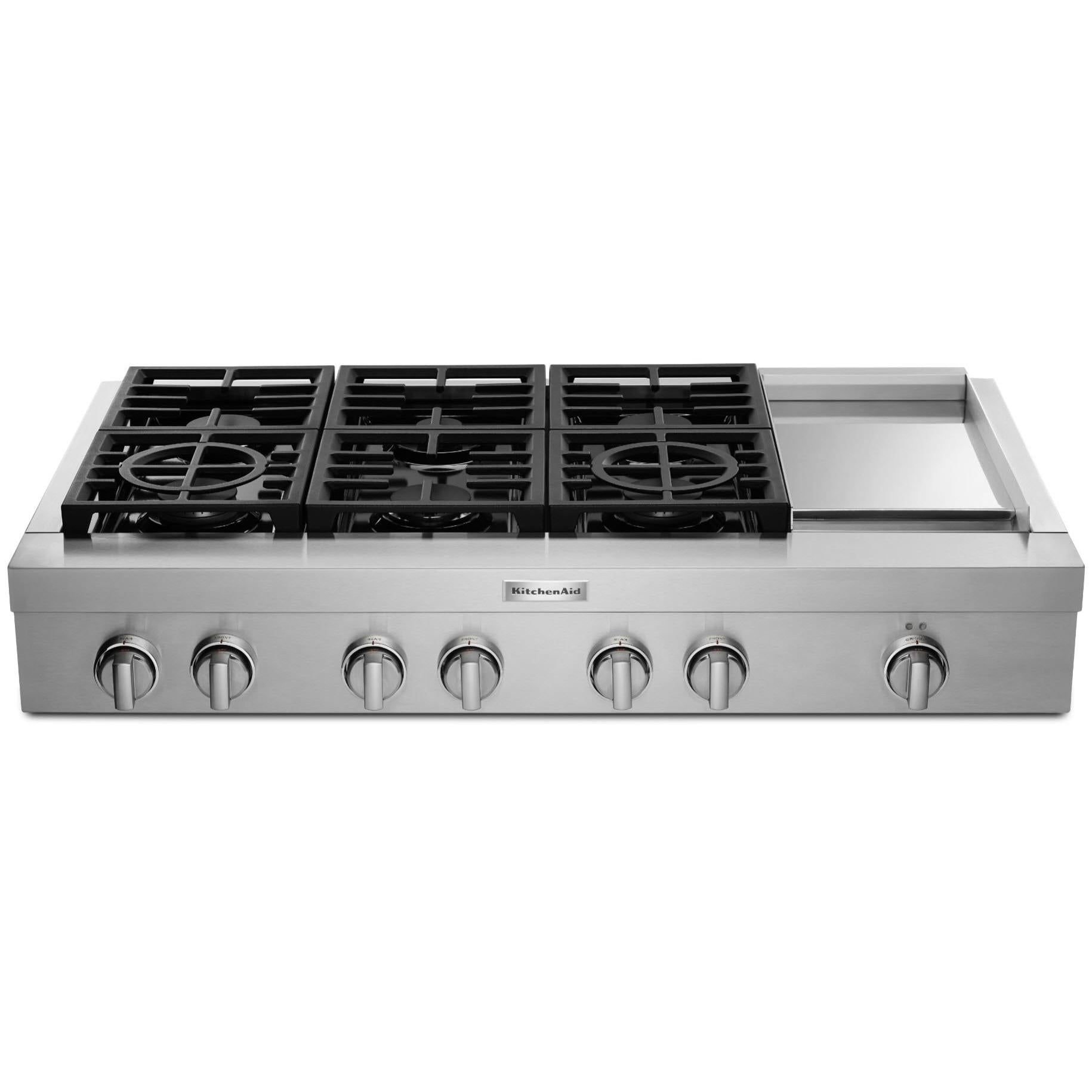 KitchenAid 48-inch Gas Rangetop with Griddle KCGC558JSS