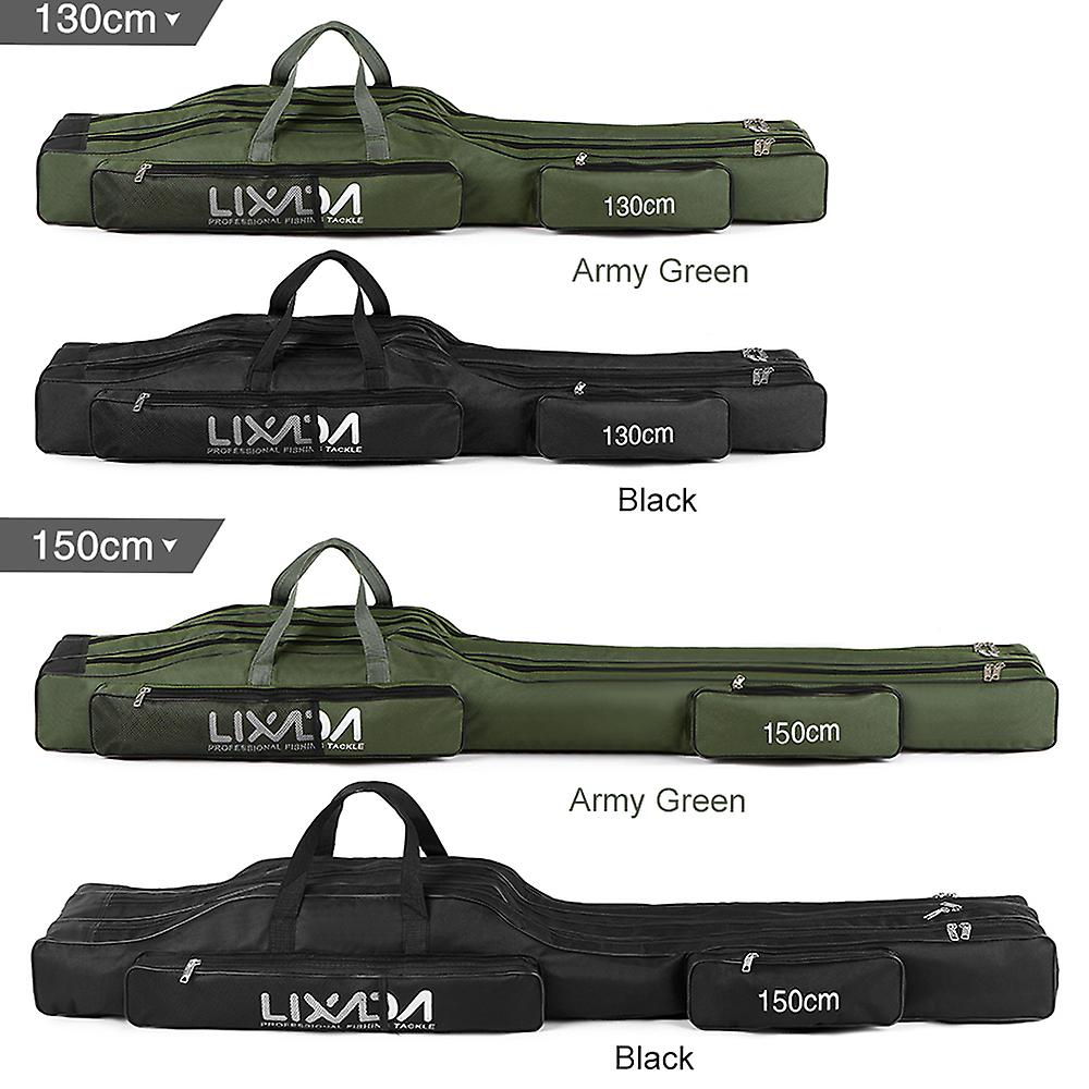 130cm/150cm Three Layers Fishing Bag Portable Folding Fishing Rod Reel Tackle Tool Carry Case Carrier Travel Bag No.190683