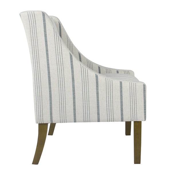 HomePop Modern Swoop Accent Chair - Blue Calypso Stripe