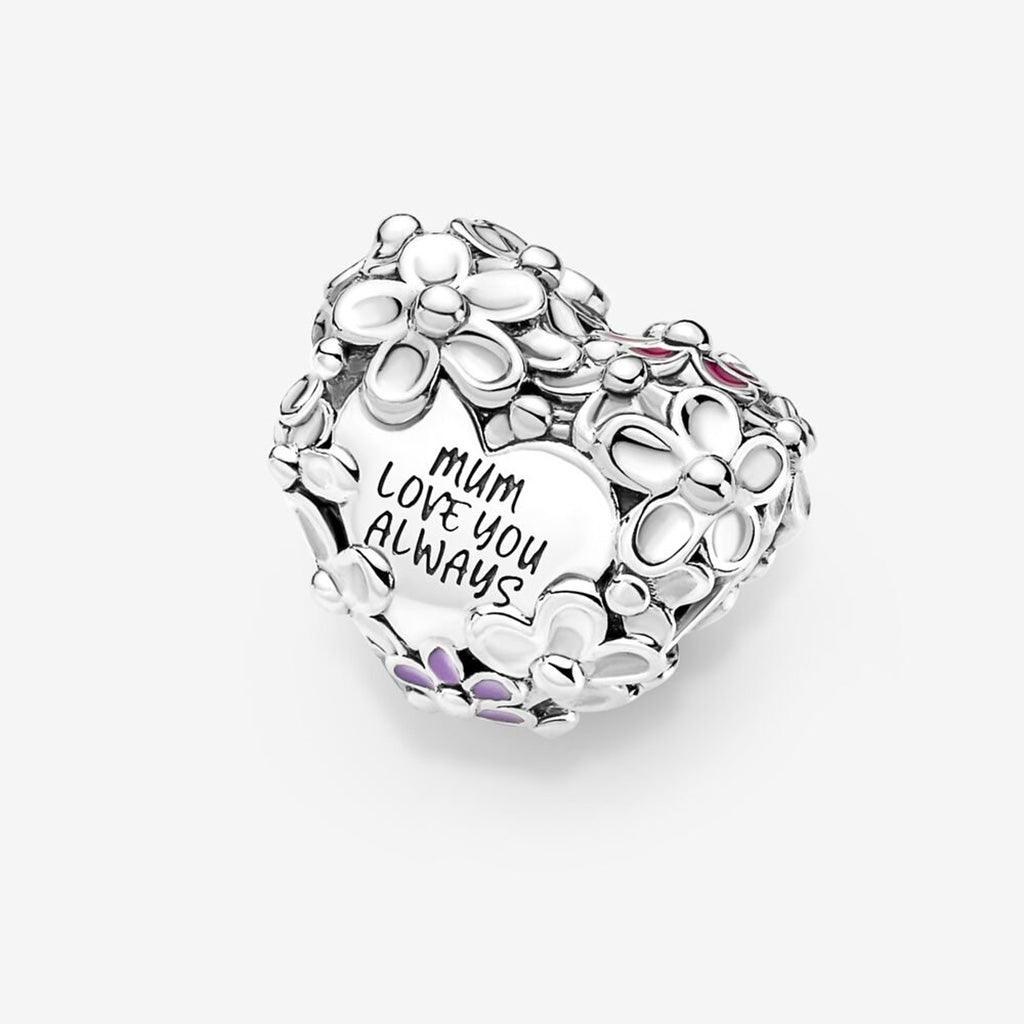 PANDORA  Mom Daisy Heart Charm