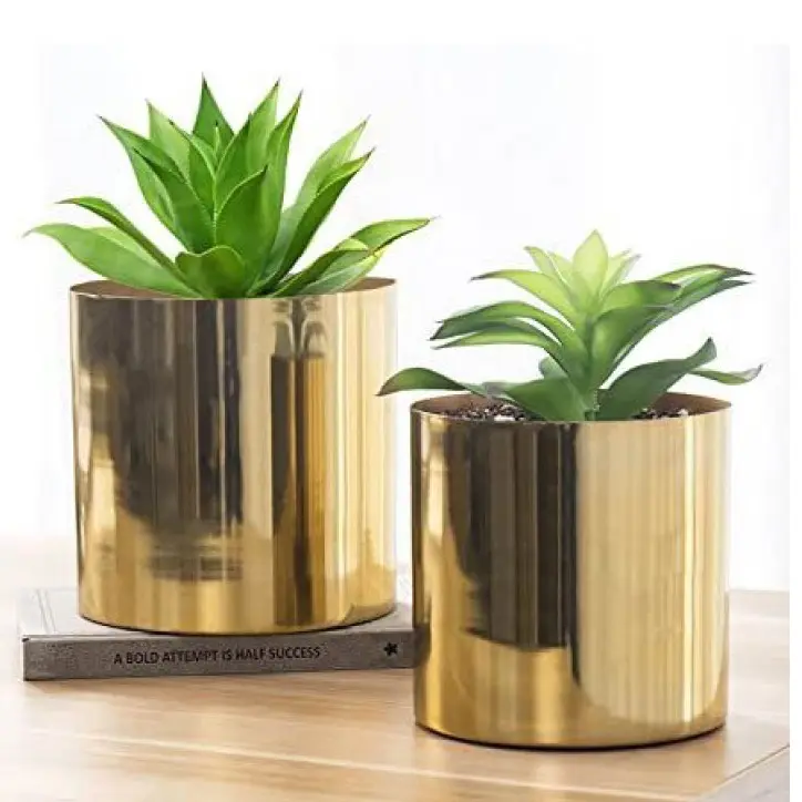 Wedding Party Copper Finished Metal Planters for Garden Home Decorative Plant Custom Shape Flower Pot Luxury Floor Planter