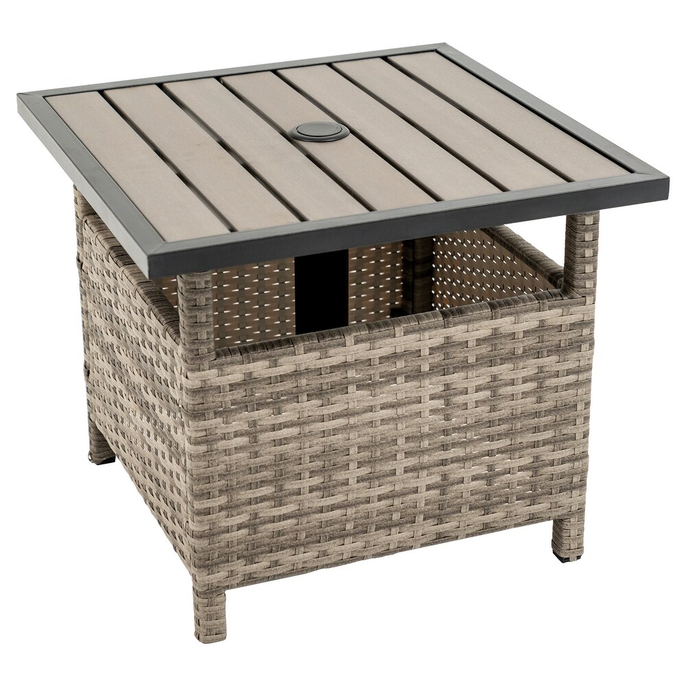 Patio Rattan Wicker Storage Side Table 18\