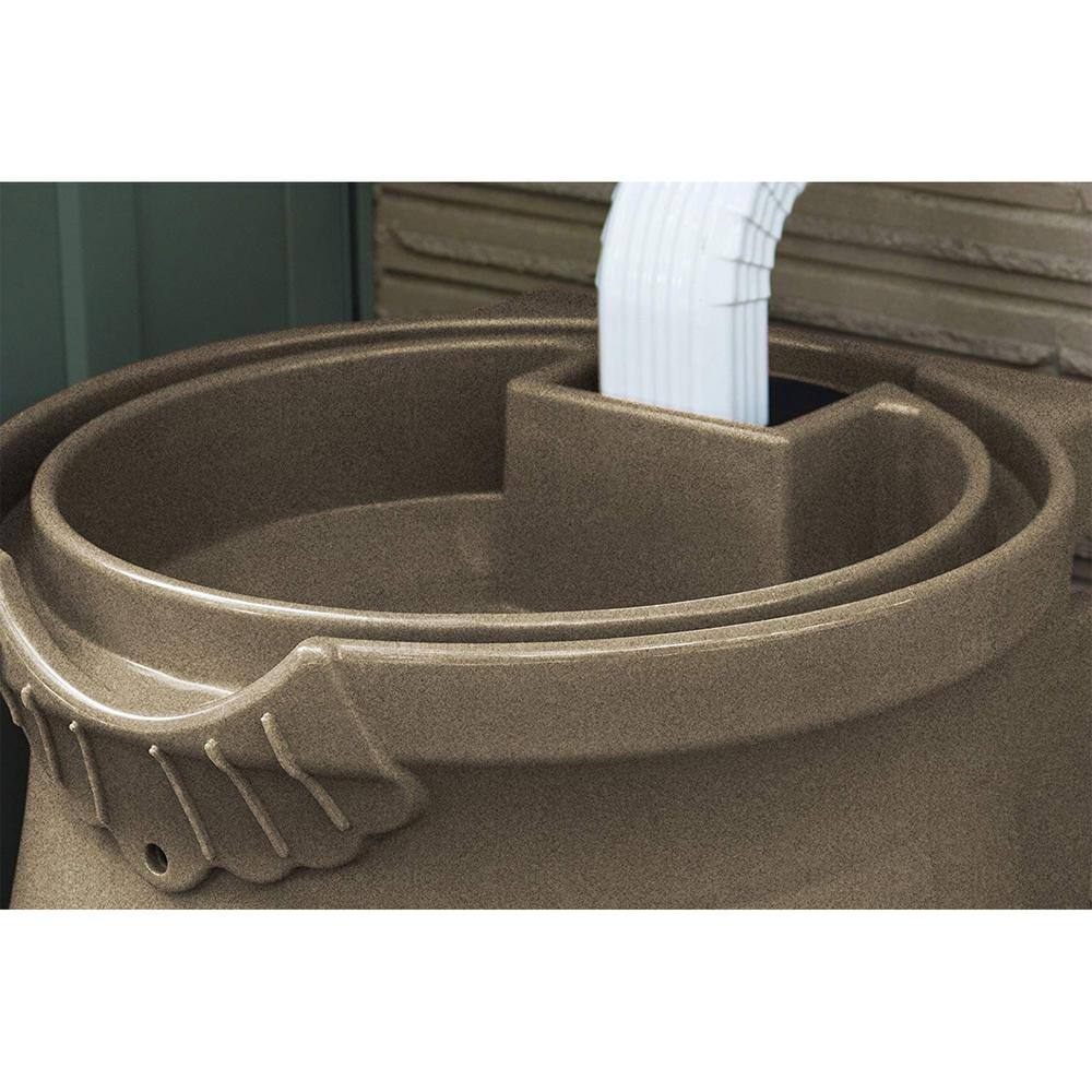 Good Ideas 50 Gal. Rain Water Saver Wizard Barrel Urn Sandstone RWURN50-SAN