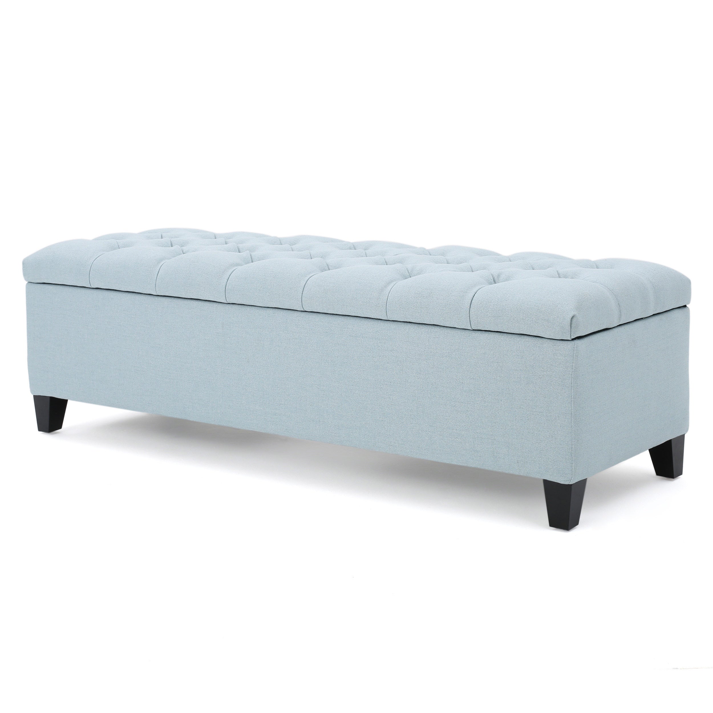 Molle Contemporary Button-Tufted Fabric Storage Ottoman Bench