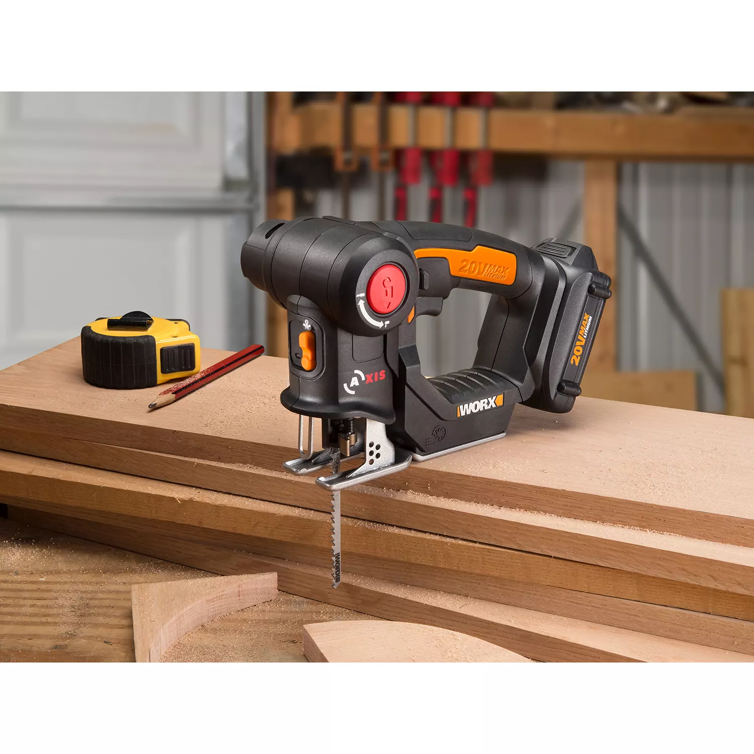 Worx 20V Power Share Cordless Axis Cordless Reciprocating and Jig Saw