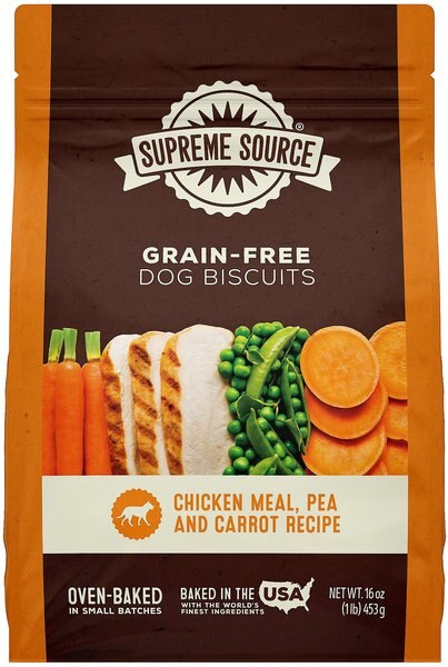 Supreme Source Grain-Free Chicken Meal， Pea and Carrot Biscuits Dog Treats