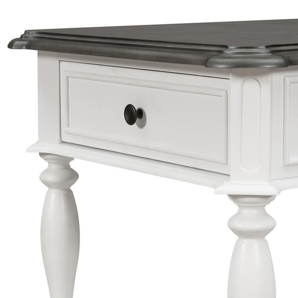 Classical Multifunctional End Table with Open Styled Shelf and Drawer