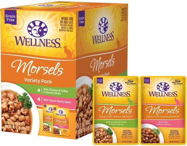 Wellness Healthy Indulgence Morsels Grain-Free Variety Pack Cat Food Pouches