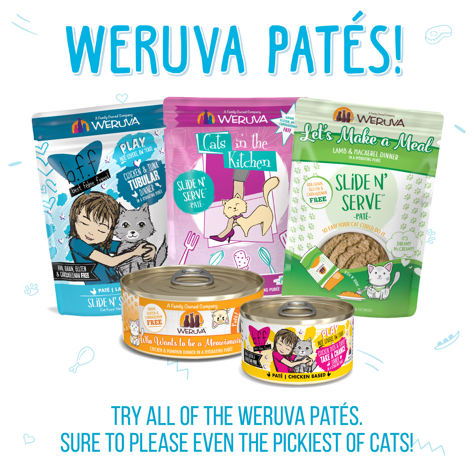 Weruva Pate Press Your Lunch! Chicken Dinner in a Hydrating Puree Wet Cat Food， 3 oz.， Case of 12