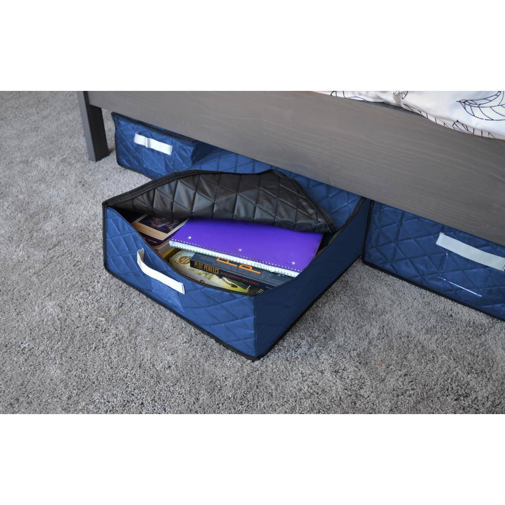 Simple Living Solutions 9-Qt. Quilted Under the Bed Storage in Blue - Large 816334-LQ-B