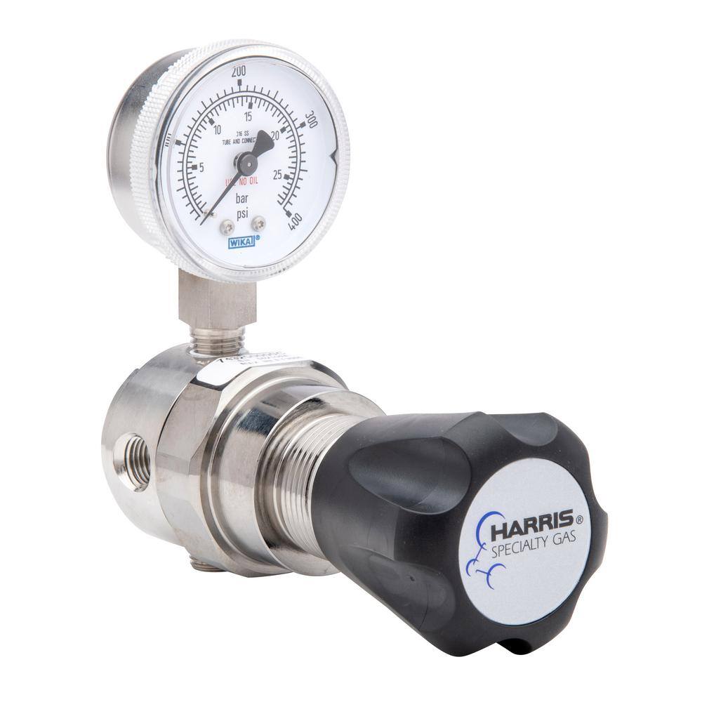 Harris High-Purity Stainless Steel Nitrogen Helium Argon Carbon Dioxide Hydrogen Oxygen Regulator 0-250 PSIG 14in. FNPT 743250000C