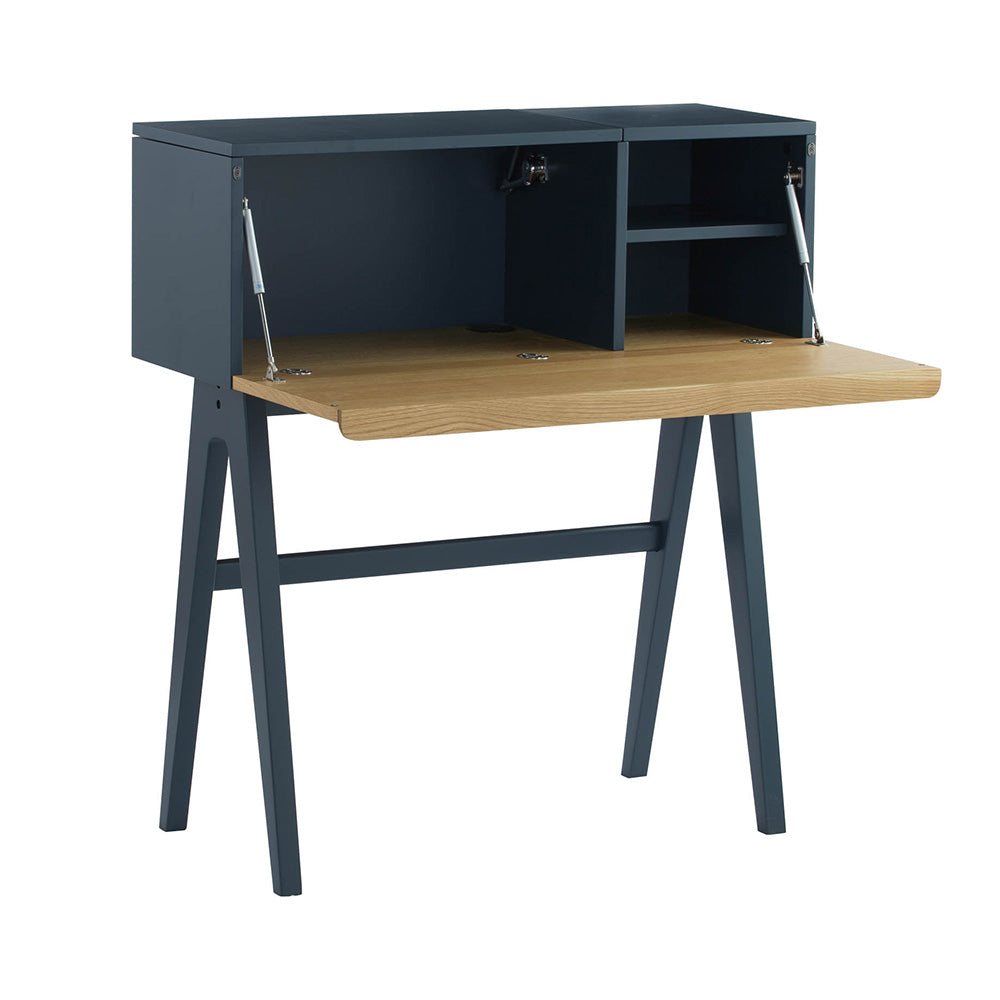 VALEN Study Desk 96cm - Blue Space & Oak