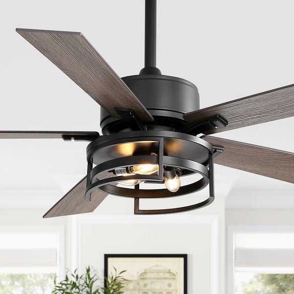 52 in. Indoor Black Ceiling Fan with Light Kit and Remote Control Included Shopping - The Best Deals on Ceiling Fans | 41525208