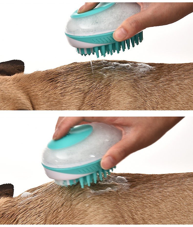 Pet Life Swasher Shampoo Dispensing Massage and Bathing Dog and Cat Brush