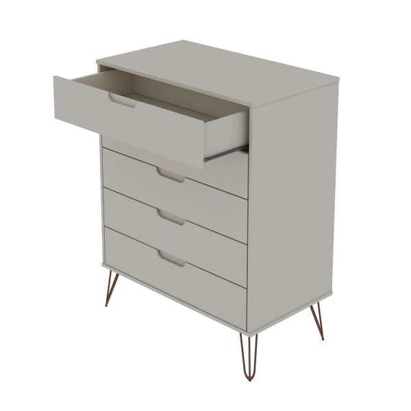 Rockefeller 5-Drawer Tall Dresser in Off White