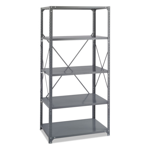 Safco Commercial Steel Shelving Unit， Five-Shelf， 36w x 24d x 75h， Dark Gray (6267)