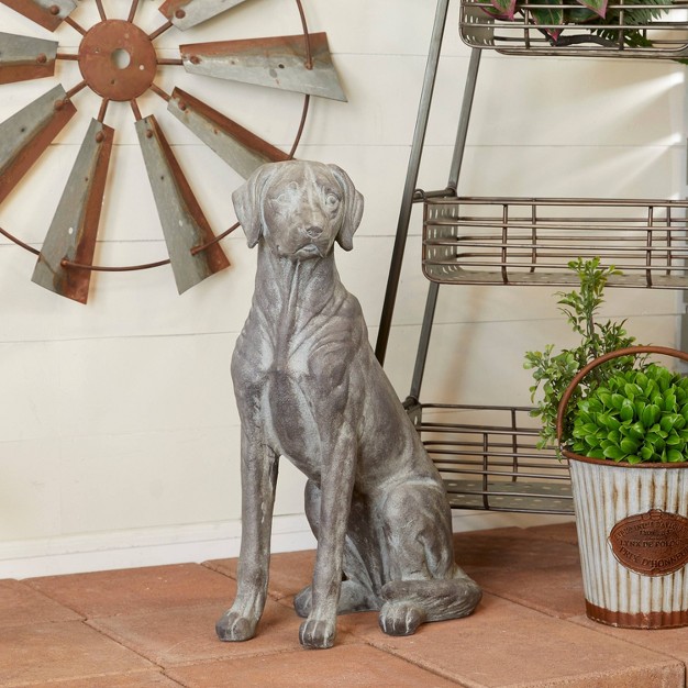 Magnesium Oxide Modern Farmhouse Dog Garden Sculpture Black Olivia amp May