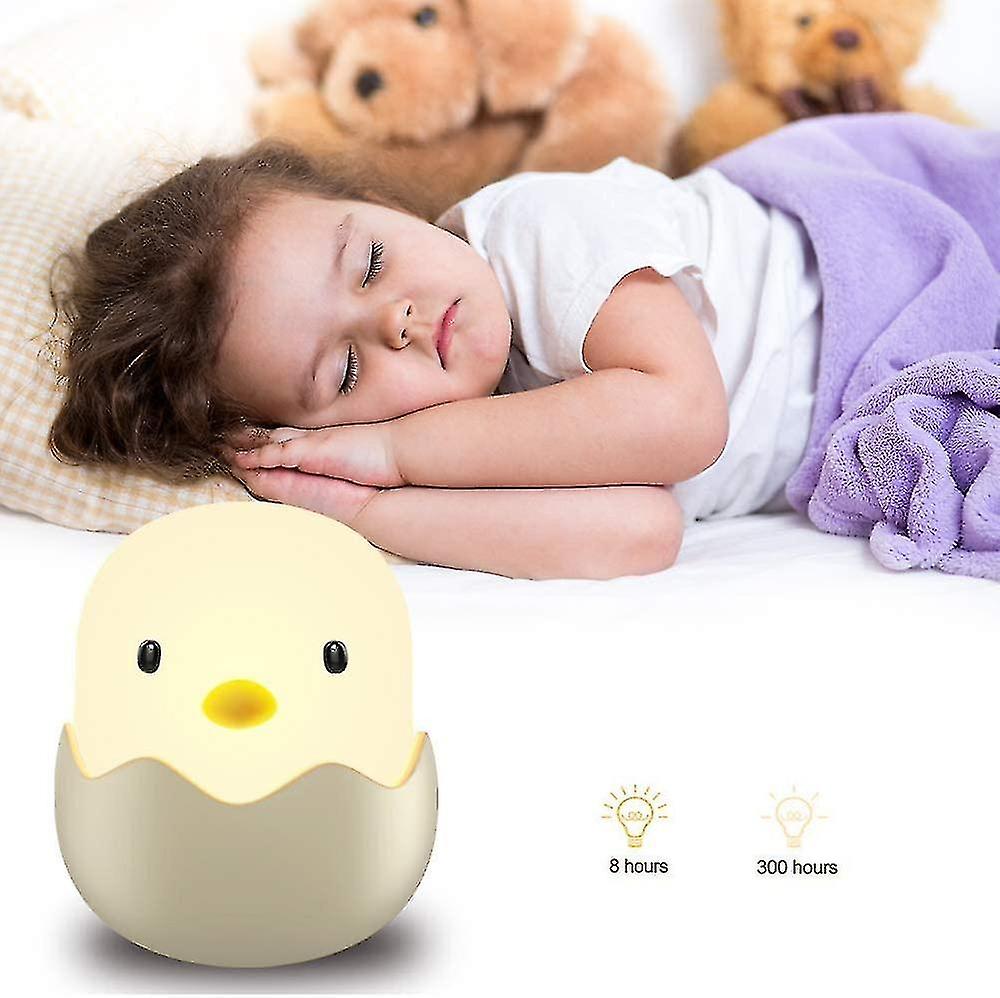 Led Rechargeable Night Light For Kids With Touch Sensor， White