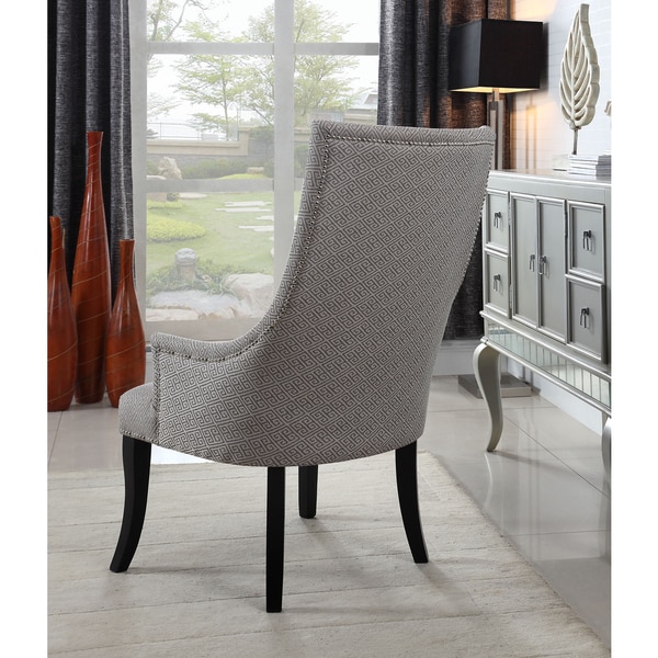 Best Master Furniture Taupe and Light Grey Pattern Accent Chair