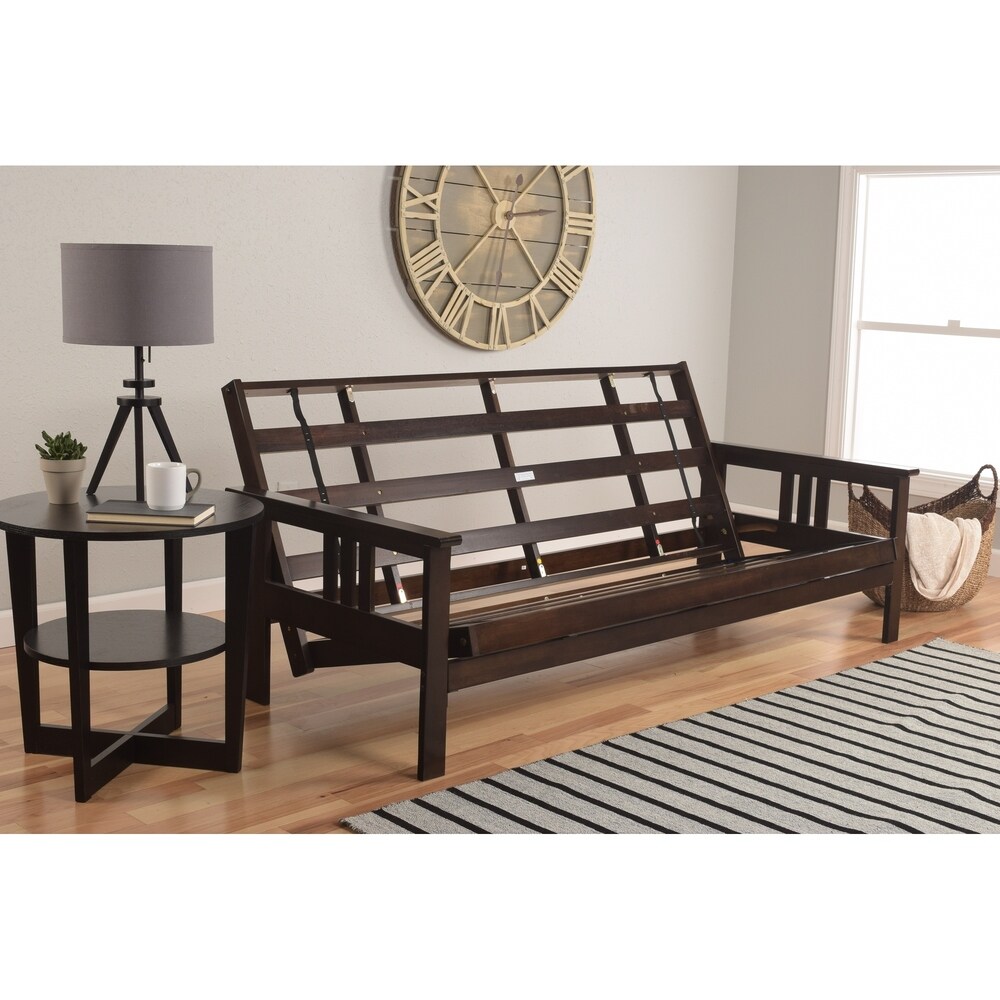 Queen Size Espresso Futon Set and Oregon Trail Mattress