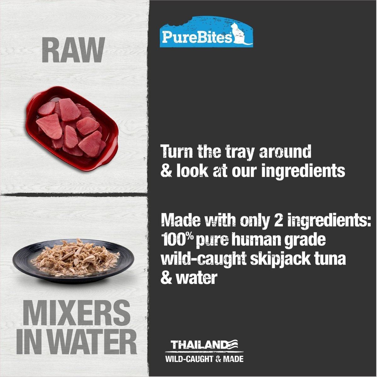 PureBites Mixers 100% Wild Tuna in Water Grain-Free Cat Food Trays