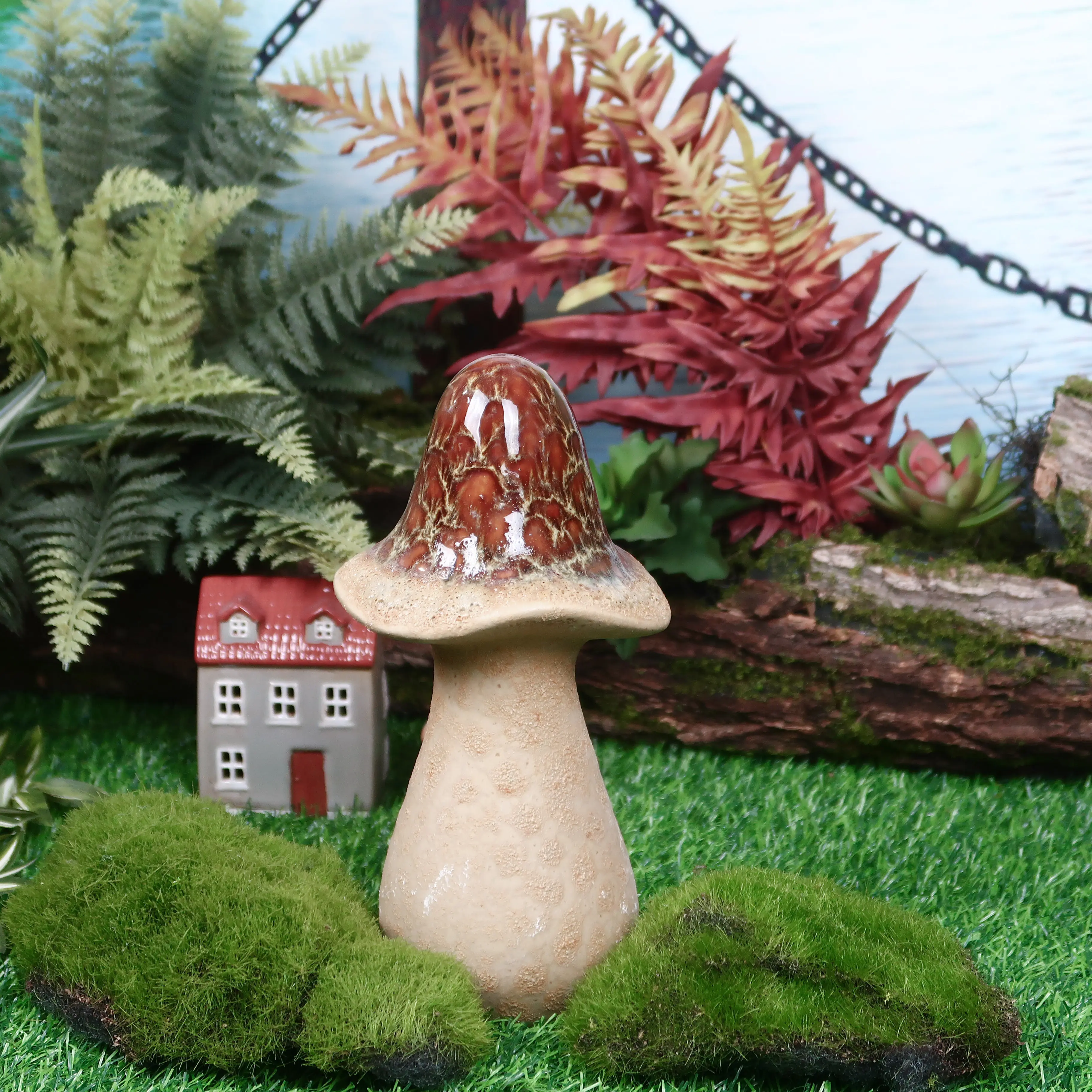 Promotional Mushroom Craft Ceramic Mushroom For Home Decoration Items Lawn Decoration Ceramic Ornament Mushroom