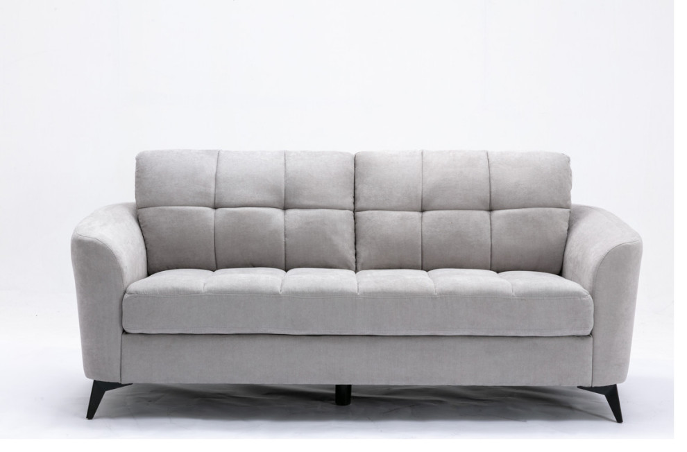 Callie Woven Fabric Sofa   Midcentury   Sofas   by Lilola Home  Houzz