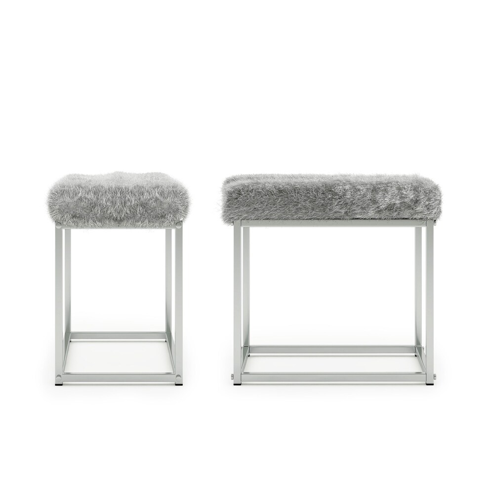 DH LUX Glam Glass Vanity Table and Stool Set by Denhour