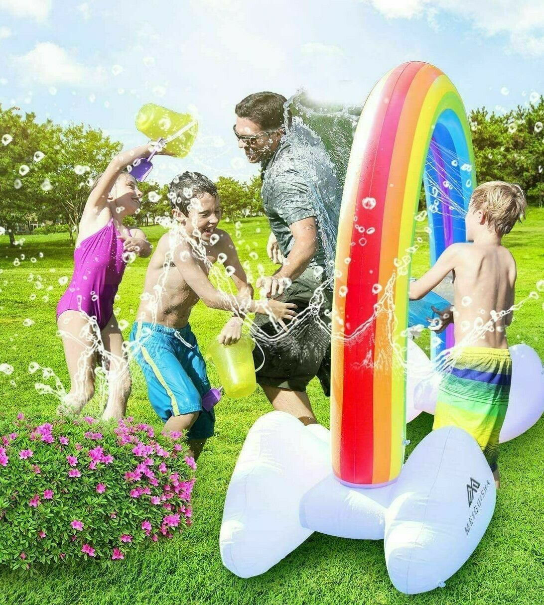 Rainbow Sprinkler Toy for Kids, Inflatable Pool Summer Fun Spray Water Toy, Outdoor Backyard for Children Infants Toddlers, Boys, Girls 3 4 5 6 7 8 Year Old