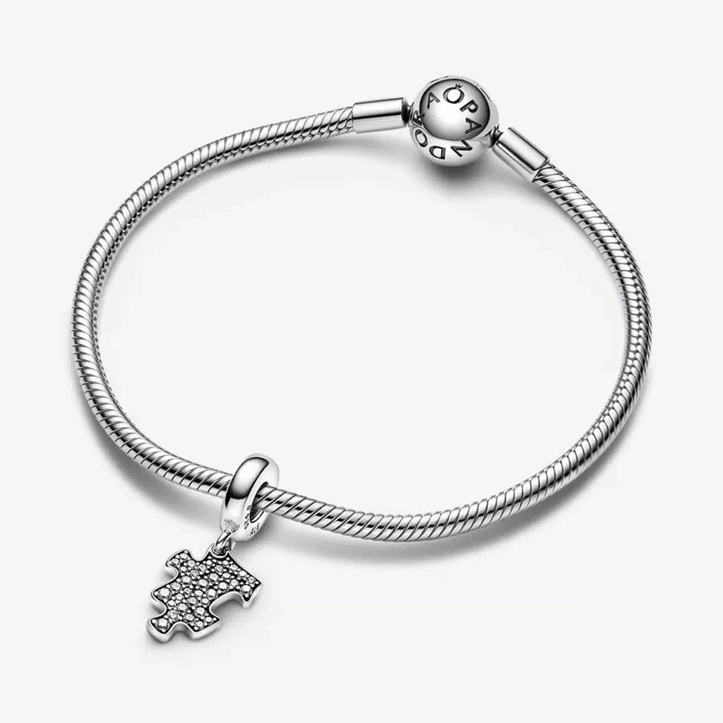 PANDORA  Sparkling Puzzle Piece Dangle Charm