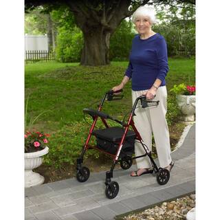 Drive Medical Adjustable Height Rollator Rolling Walker with 6 in. Wheels Blue rtl10261bl