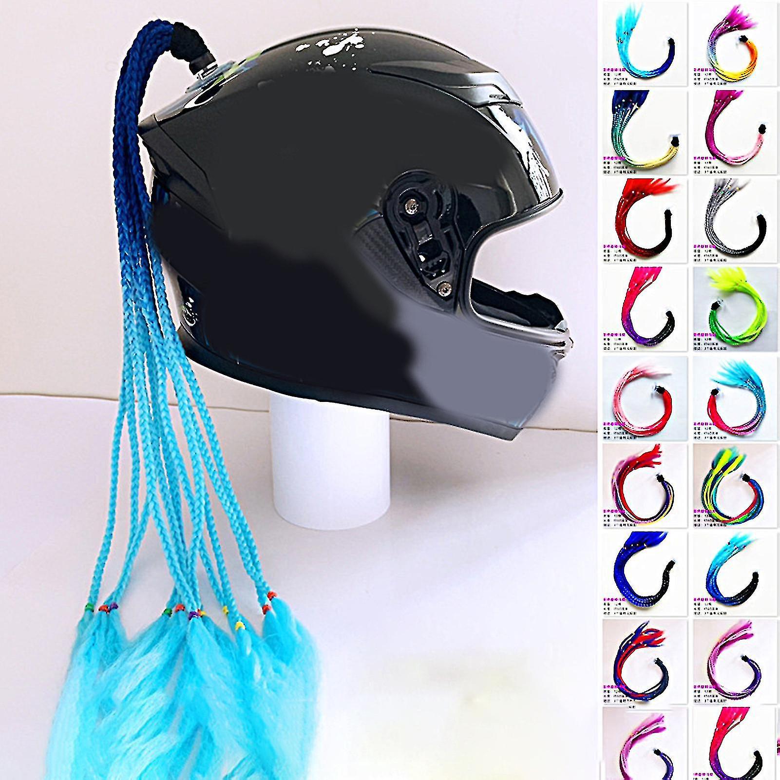 Helmet Braids Ponytail Style Breathable Vibrant Colors Women Motorcycle Helmet Braid Hair For Female